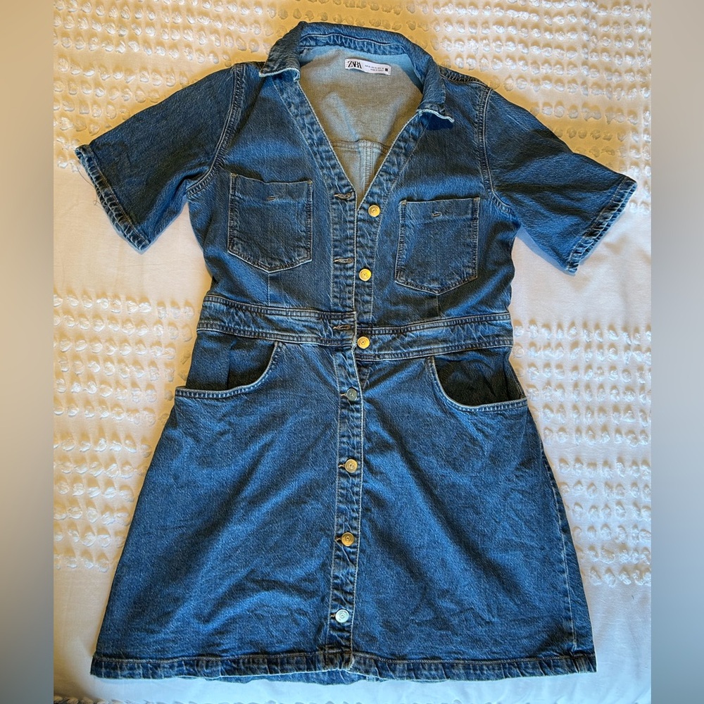 Zara Women’s Denim Button-Up Dress